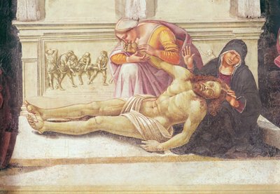 (detalle) del Descendimiento de la Cruz, de la Capilla de la Madonna di San Brizio, 1499-1504 de Luca Signorelli